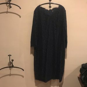 Talbots Navy Long Sleeve Lace Dress